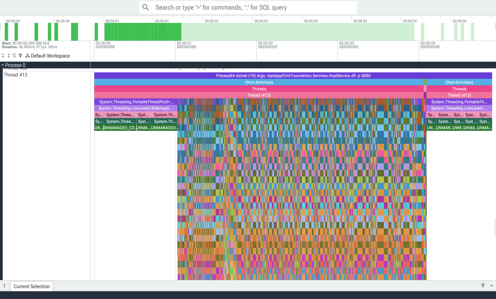 A screenshot of a broken trace.