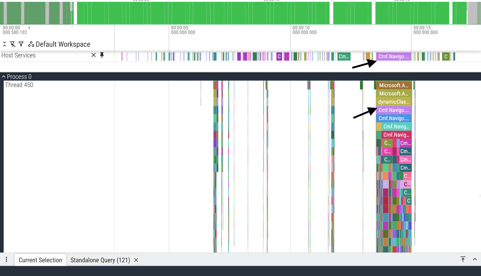 Screenshot of debug track